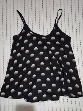 🌼Free w/purchase Black Polka Dot Spaghetti Strap Tank Top